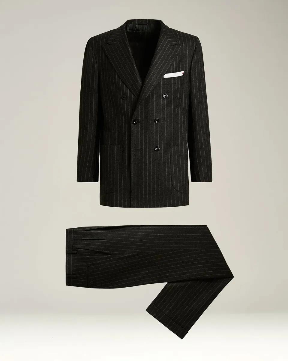 Kiton Zweireiher Anzug Nadelstreifen grau Gr.50