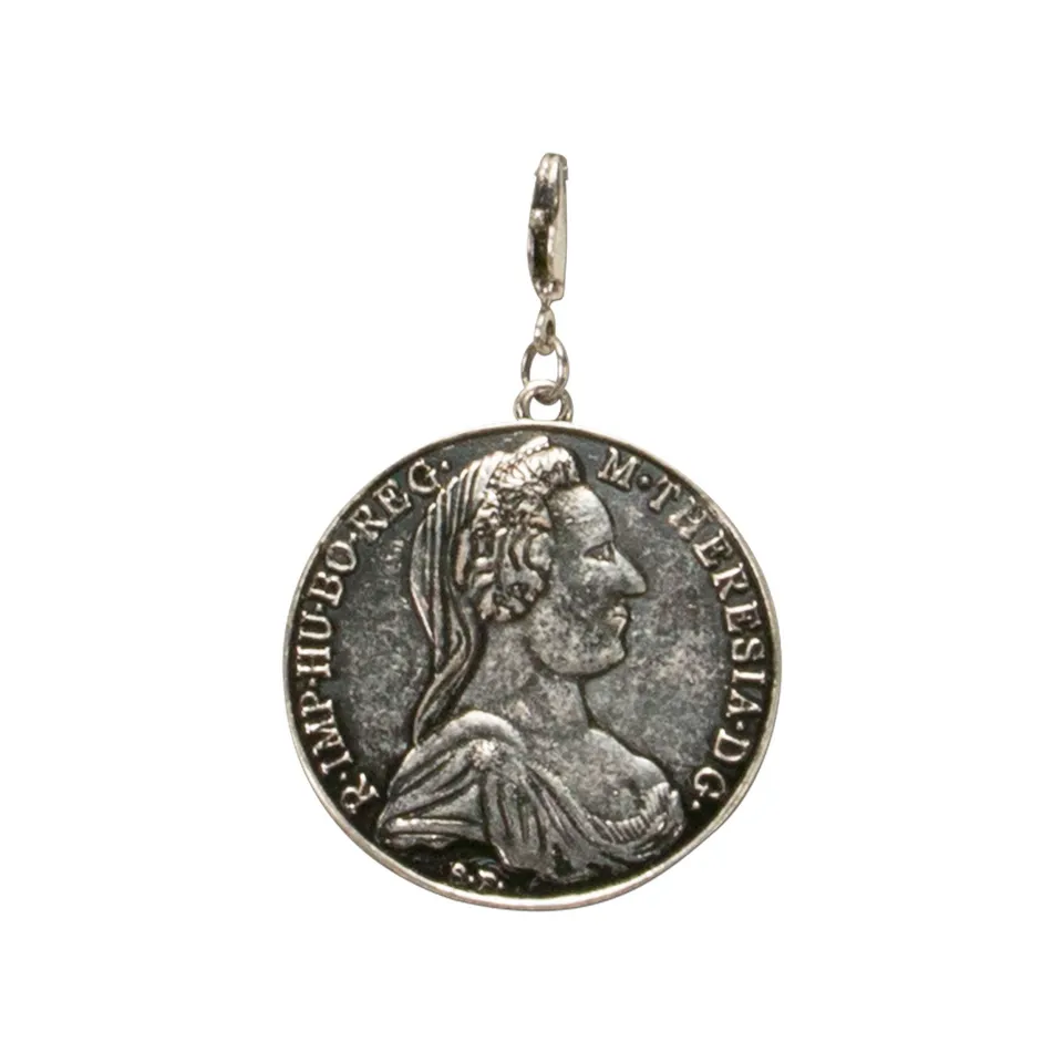 Alpenflüstern DAHEIM AAH103 Trachten-Anhänger Münze groß antik-silber