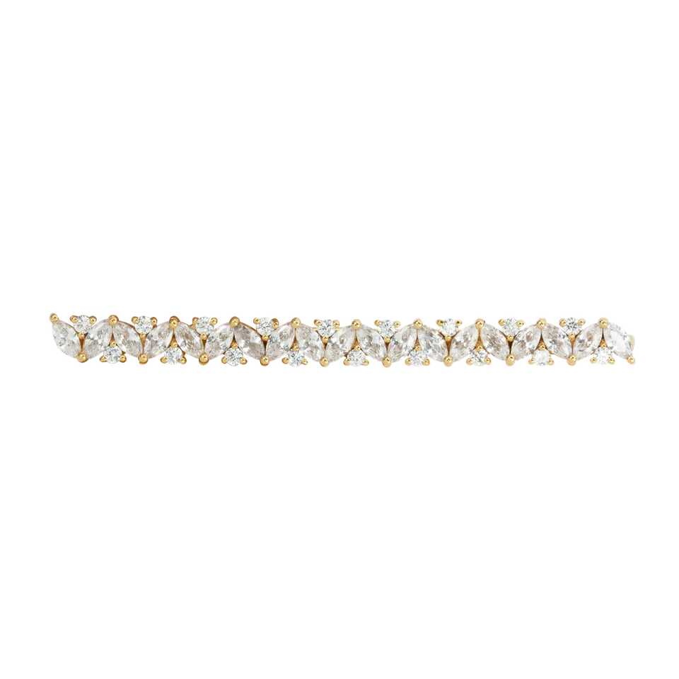 Juvelan Maid of Honour Haarclip mit Kristallen Silber 7 cm