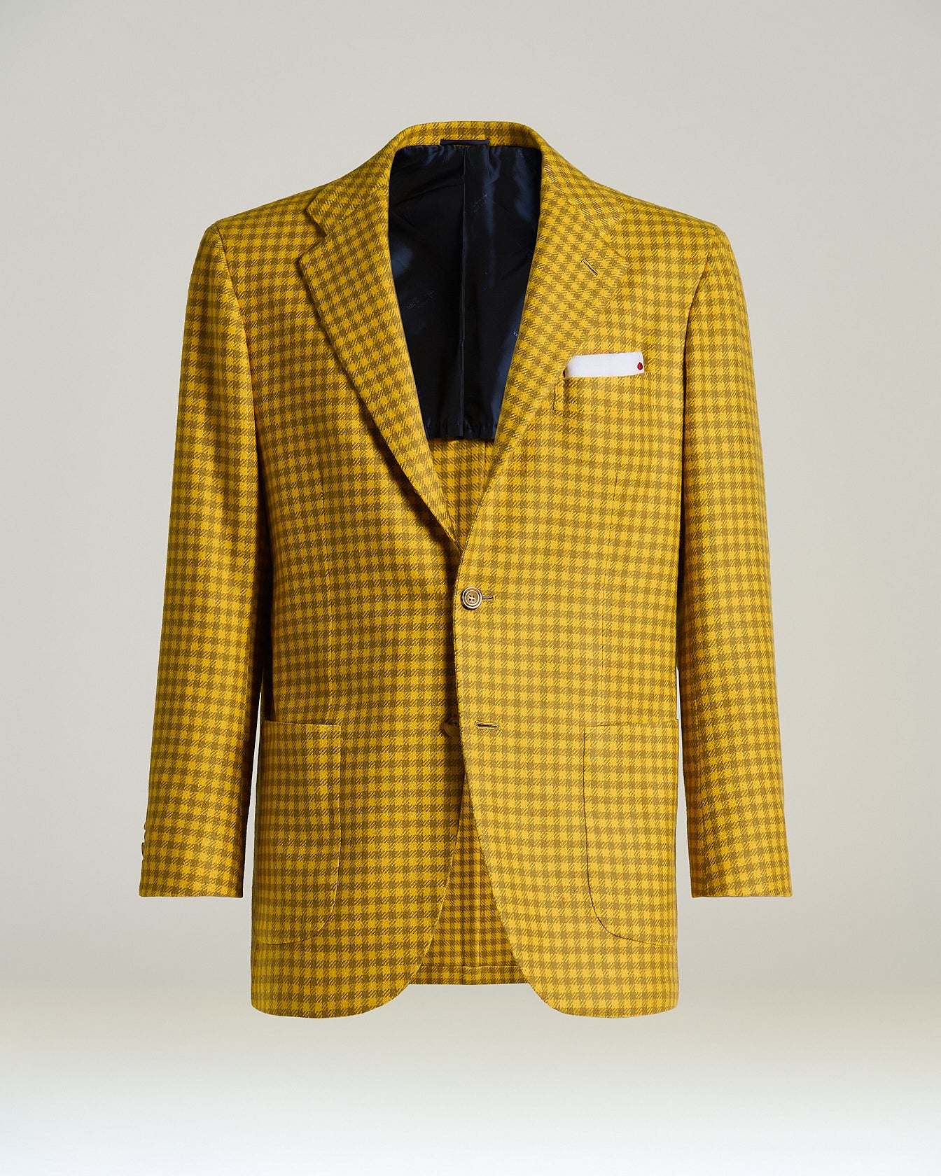 Kiton Jackets Yellow Pure Cashmere Sakko Gr. 50 Karo