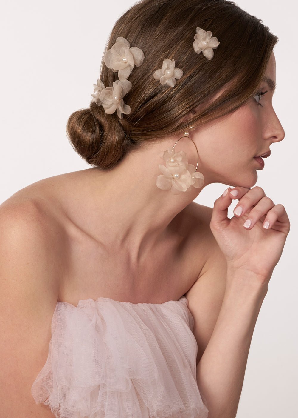 Elizabeth Bower Fabrique Haarnadeln Elfenbein Seide 5er Set