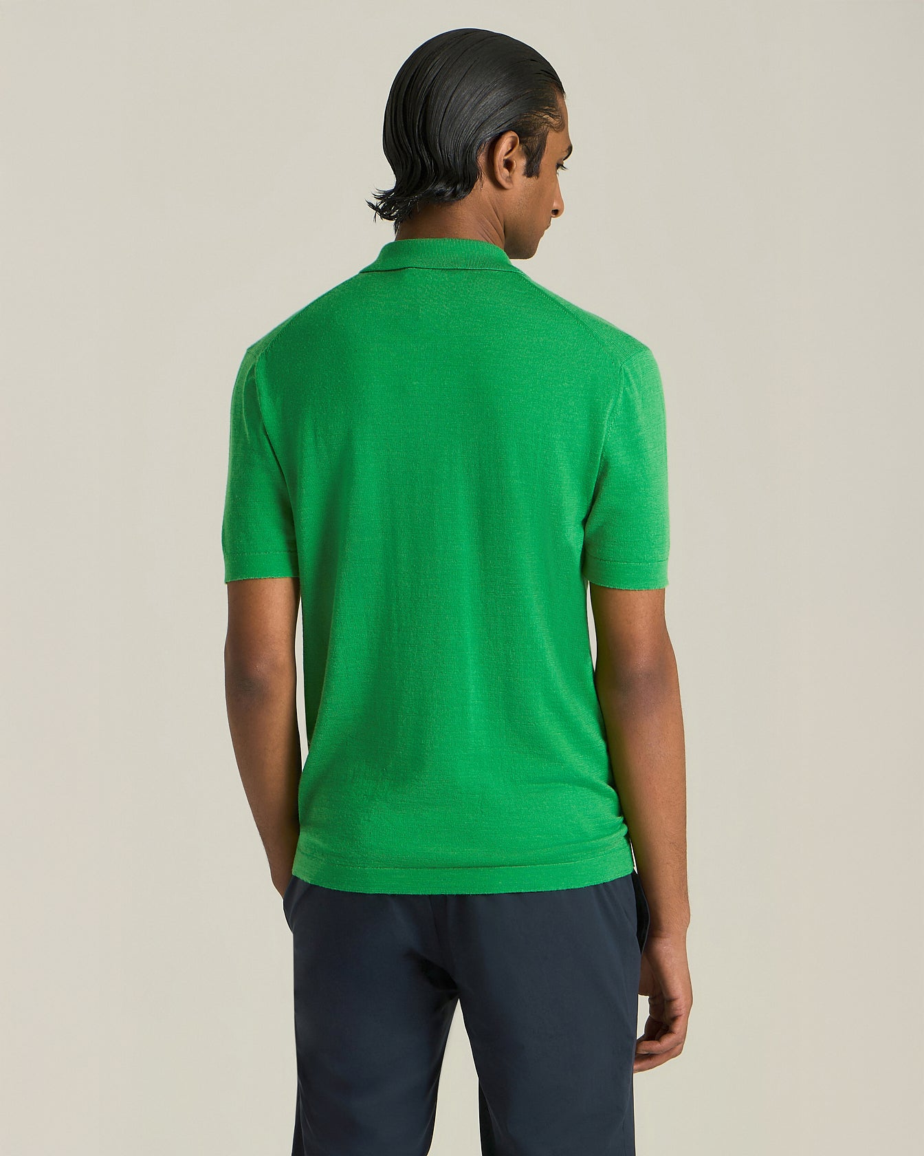 Kiton Polo Zip Polo Wolle Seide Größe L