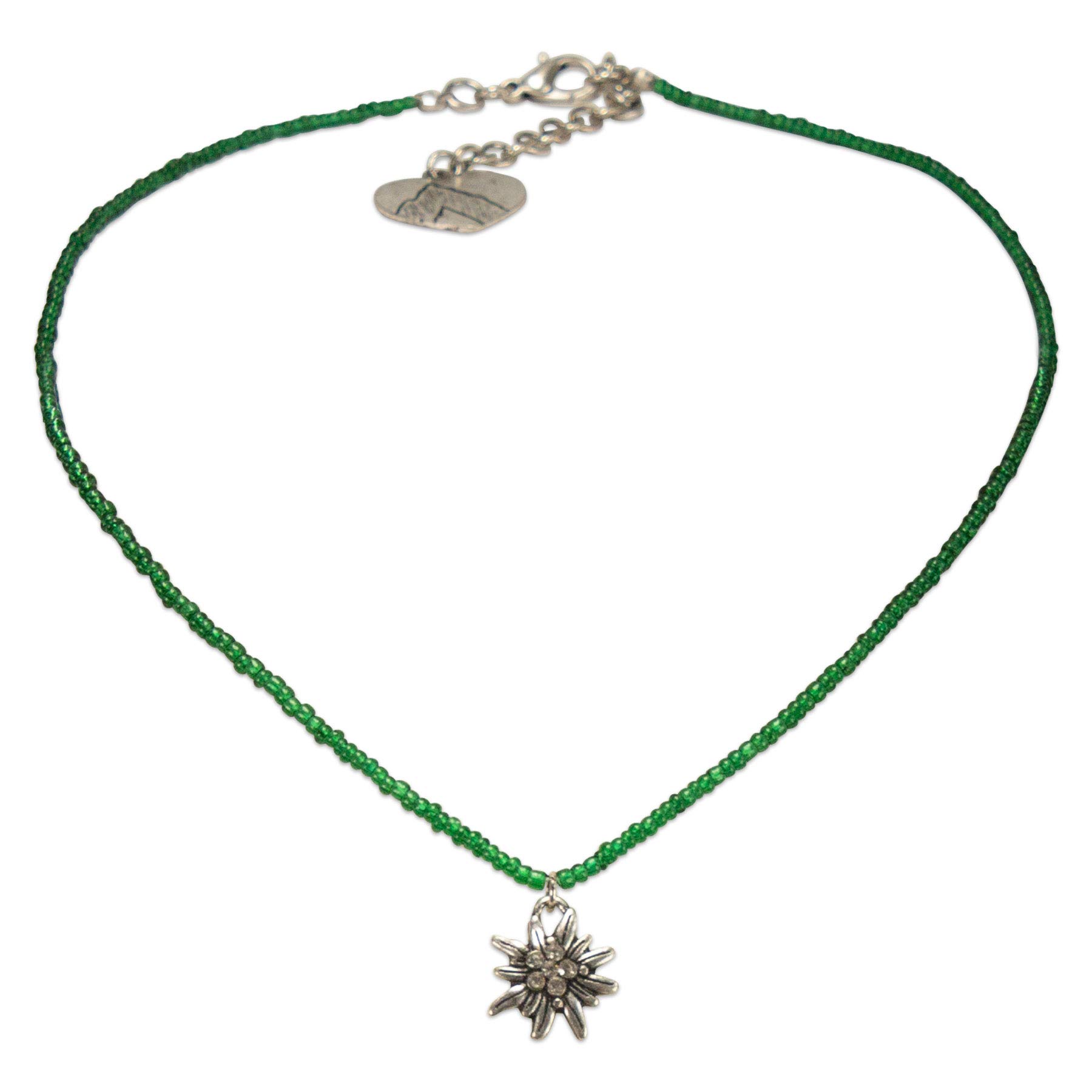 Alpenflüstern DAHEIM DHK258 Dirndlkette grün Edelweiss Perlen