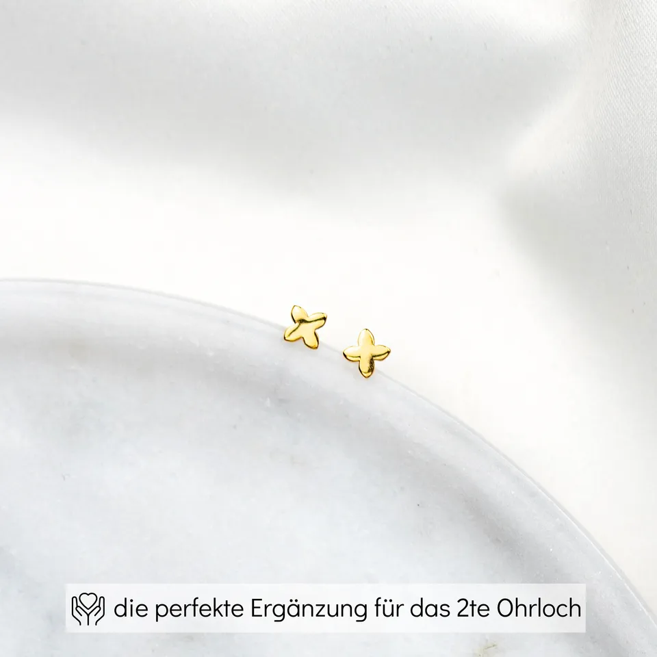 Perlenbräute Paola Stern Ohrstecker Gold Brautschmuck 5mm