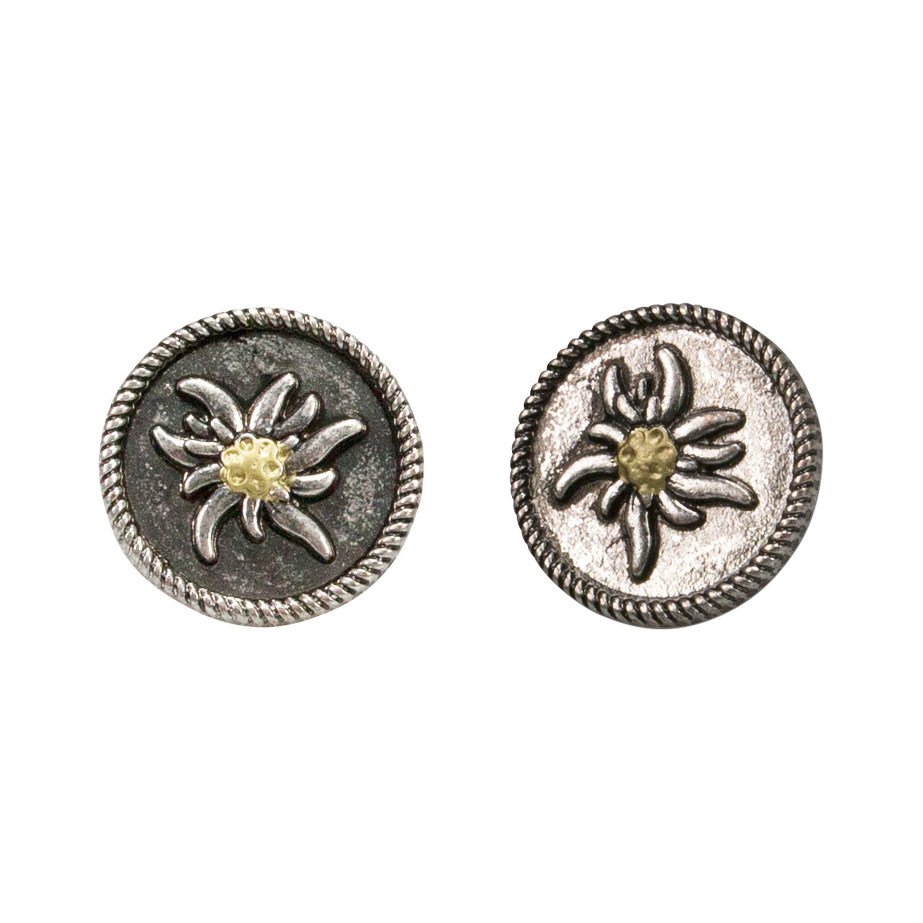 Alpenflüstern DAHEIM Ansteck-Pins Edelweiss 2er-Set
