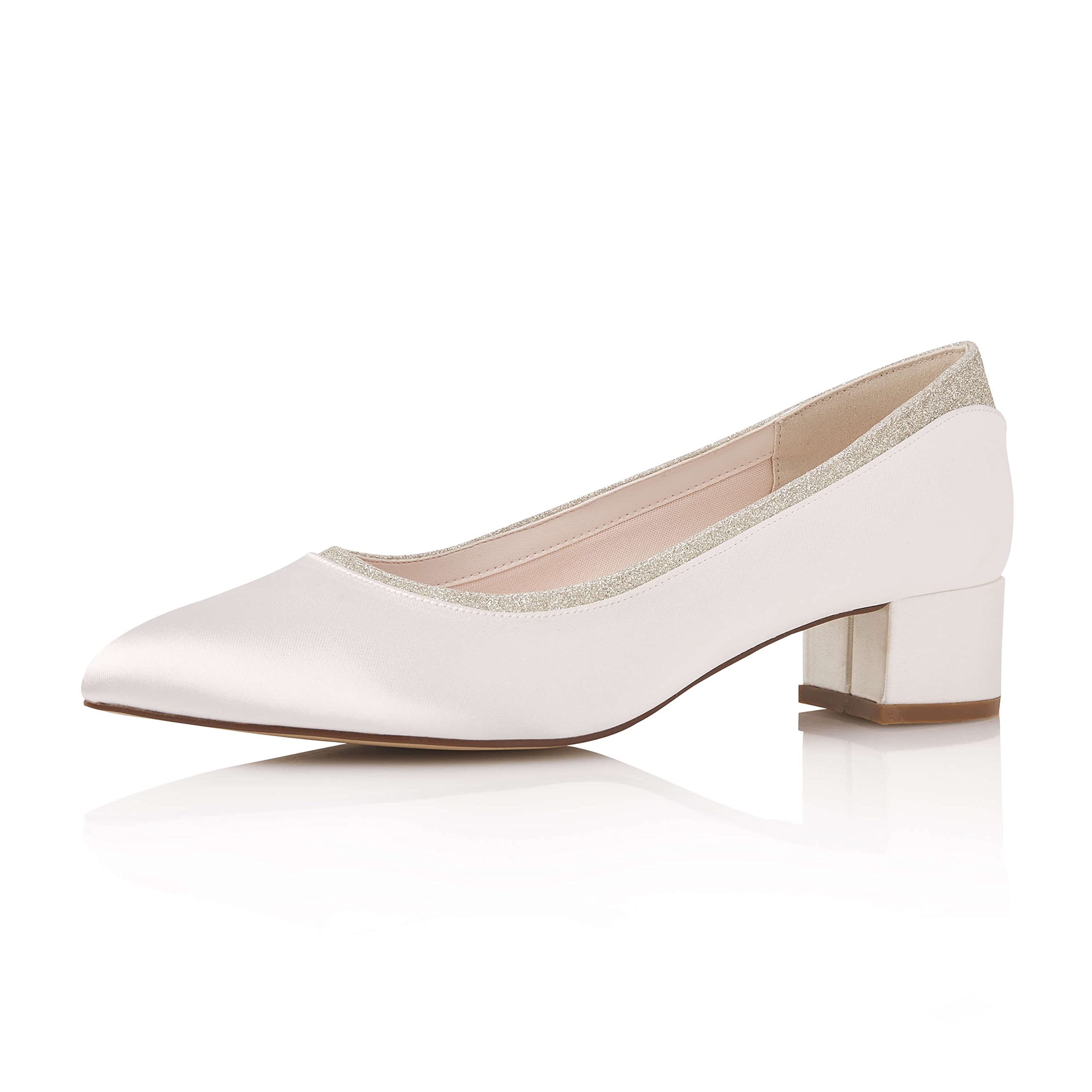 Rainbow Club Wide Fit Maddi Brautpumps Ivory Glitzer 4cm