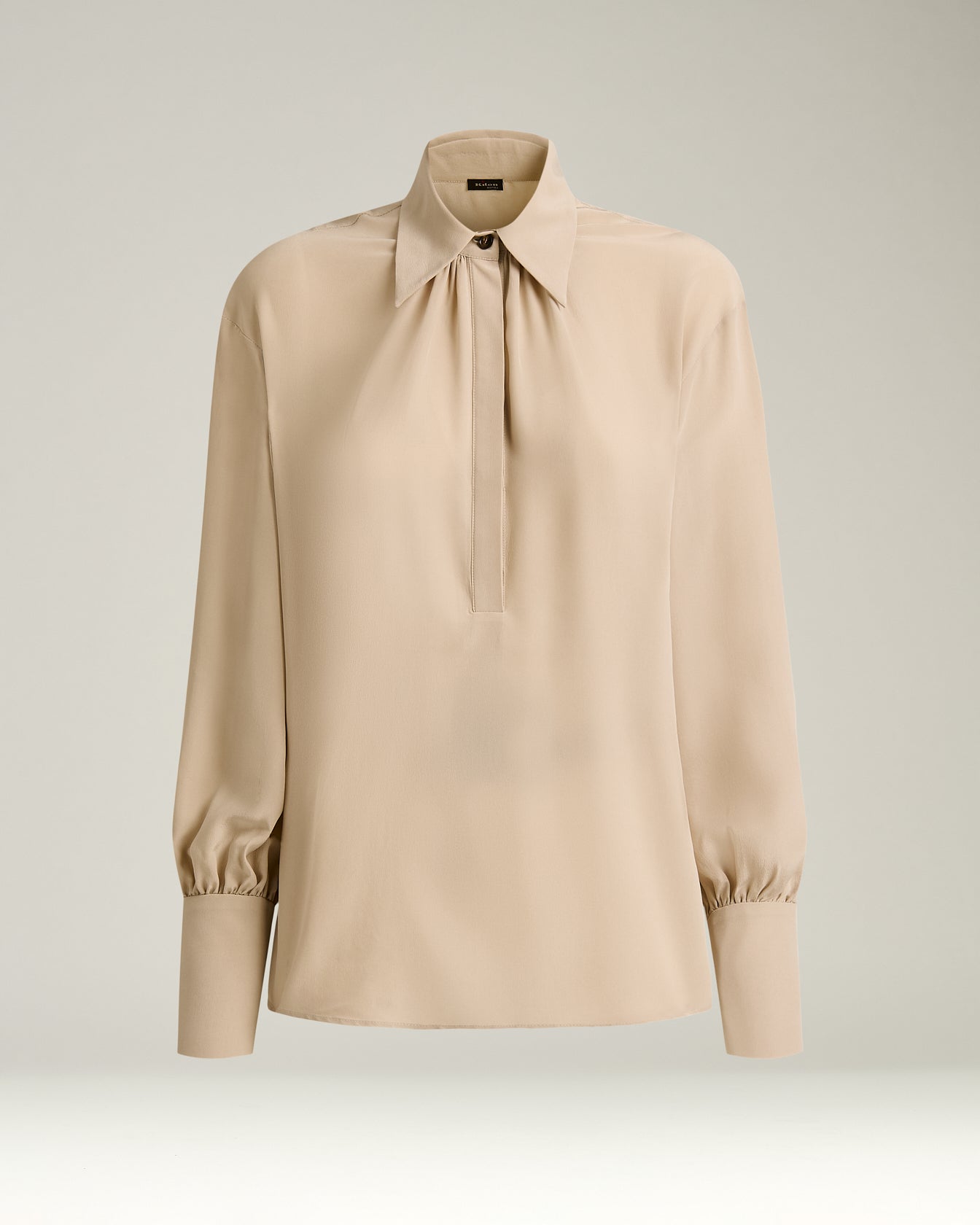 Kiton Elegant Cream Silk Bluse Seide Creme 40