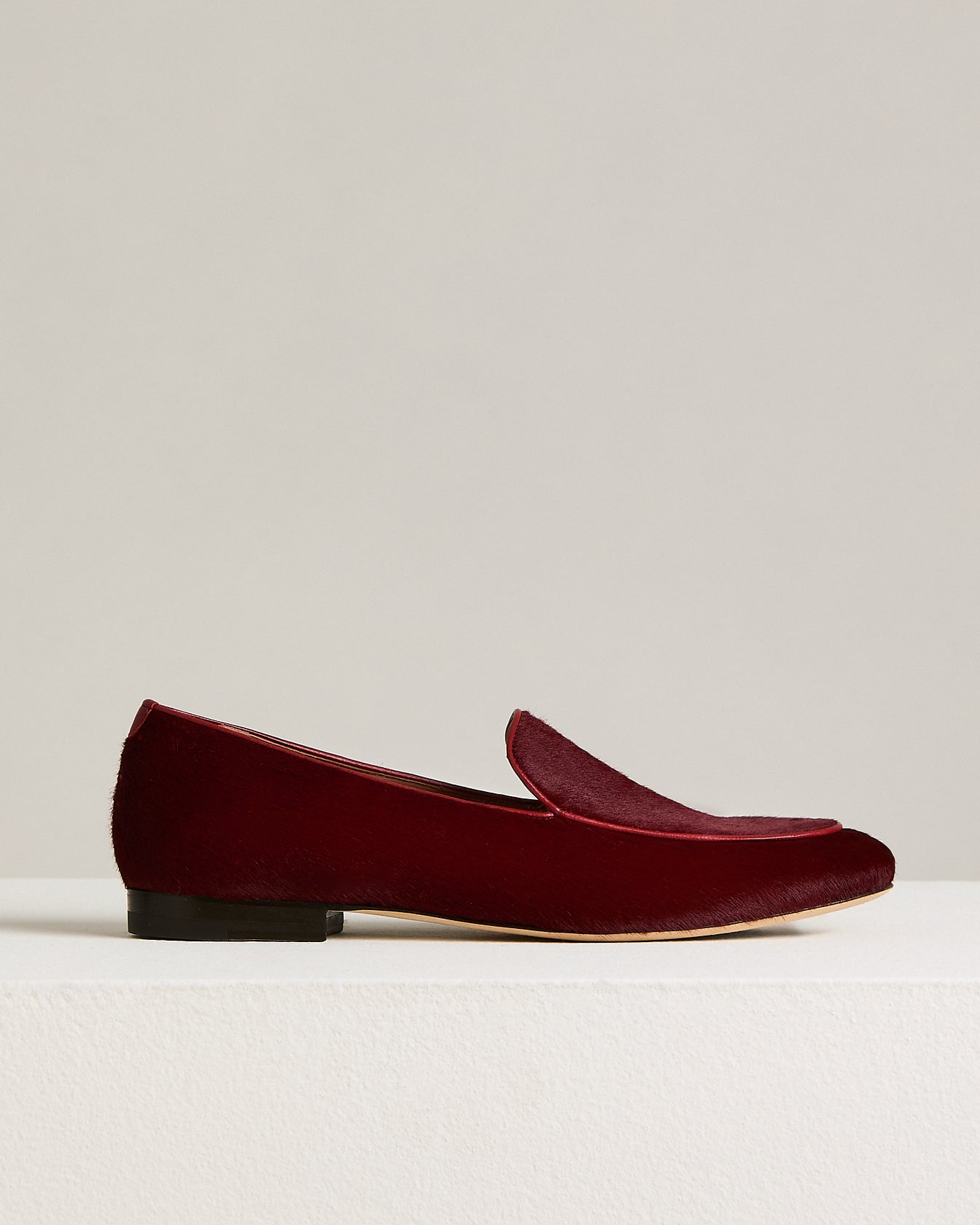Kiton Shoes Loafer Kalbhaar Burgunderrot Rot