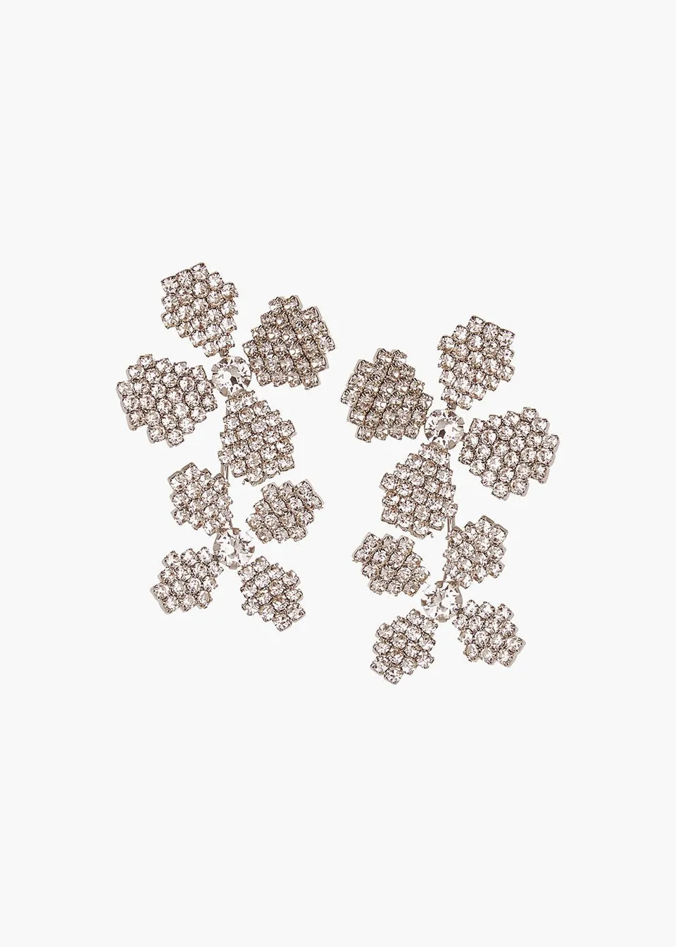 Elizabeth Bower June Bud Dublet Florale Braut Ohrringe Rhodium