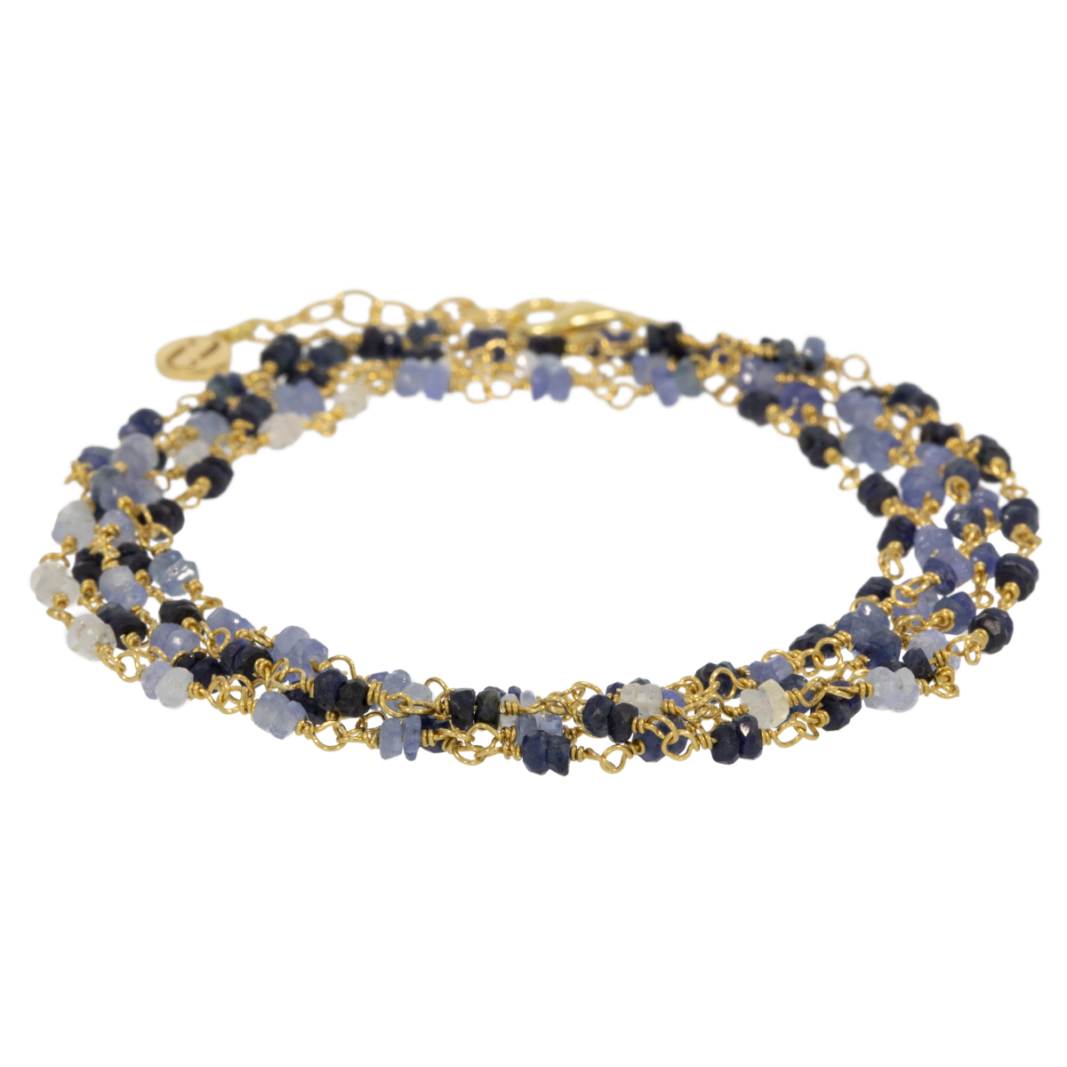 Juvelan Sapphire Blue Chameleon Wickelarmband Gold Saphir