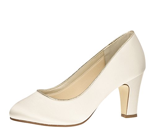Rainbow Club Wide Fit Hailey Pumps Ivory-Satin 8 cm Absatz