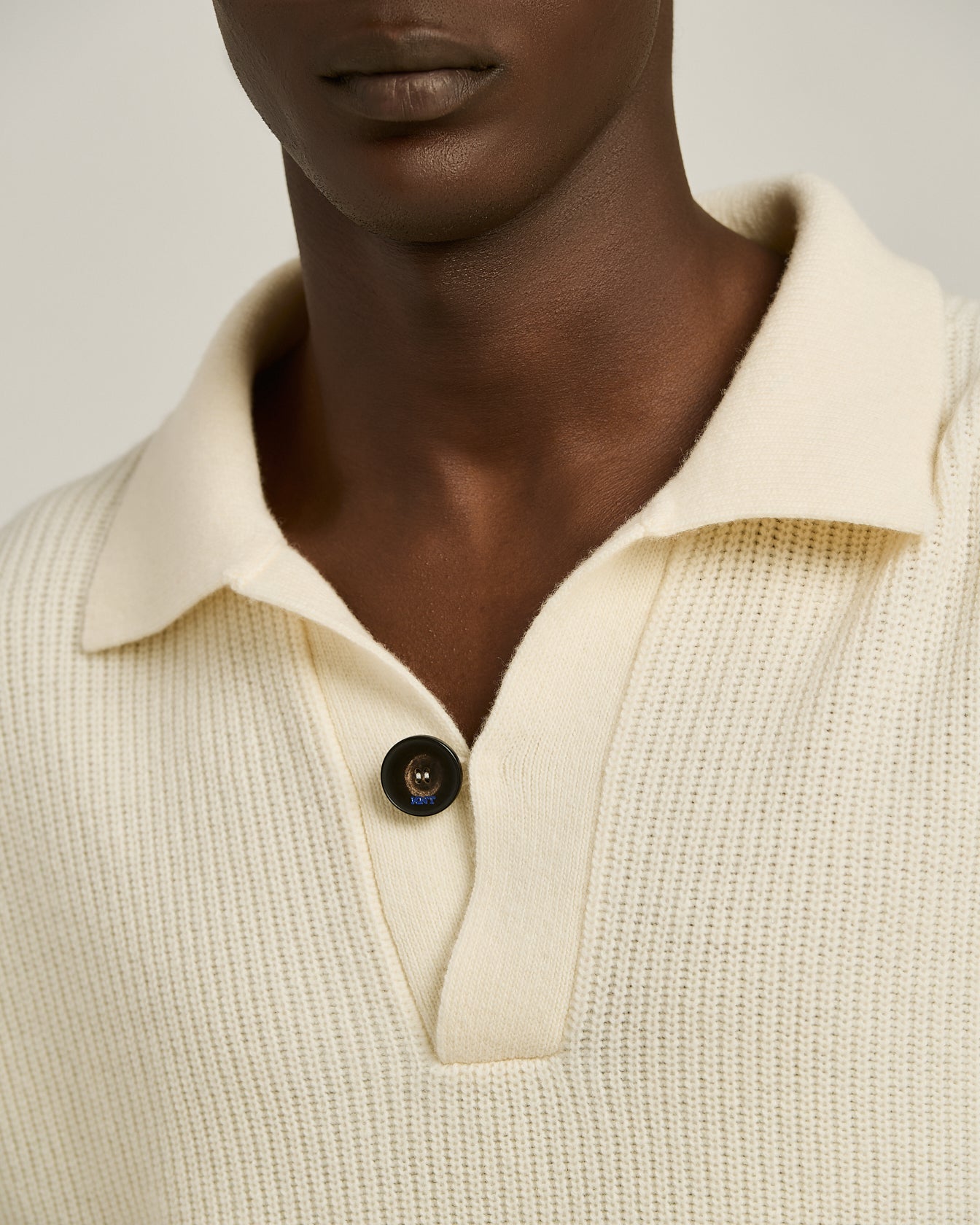 Kiton Polo Virgin Wool Polo Schurwolle Ivory
