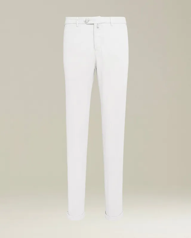 Kiton Trousers Cotton Weiße Slim Hose Baumwolle Herren