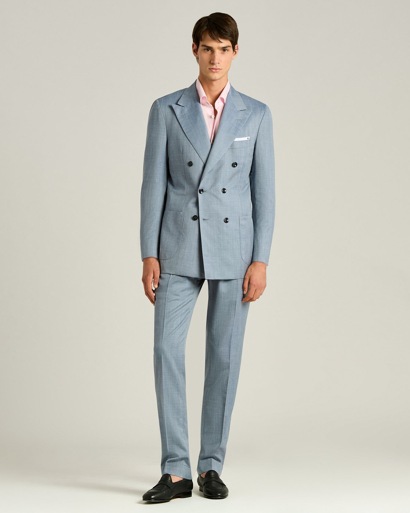 Kiton Anzug Wolle Seide Leinen zweireihig Gr. 46-58