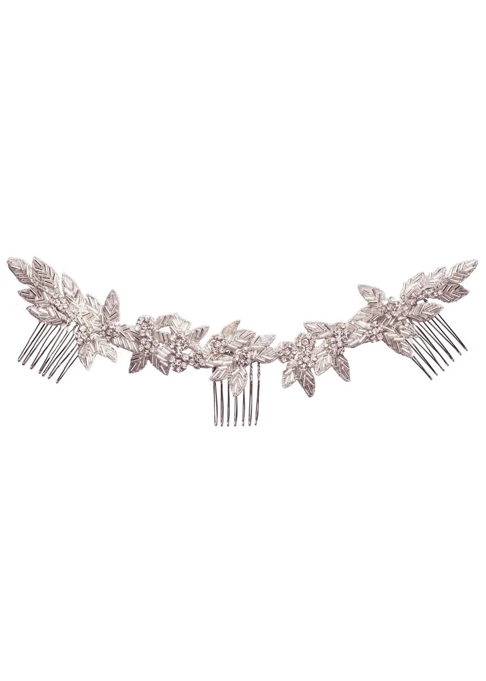 Elizabeth Bower Rosa Garland Comb Brauthaarkamm Crystal Perlen