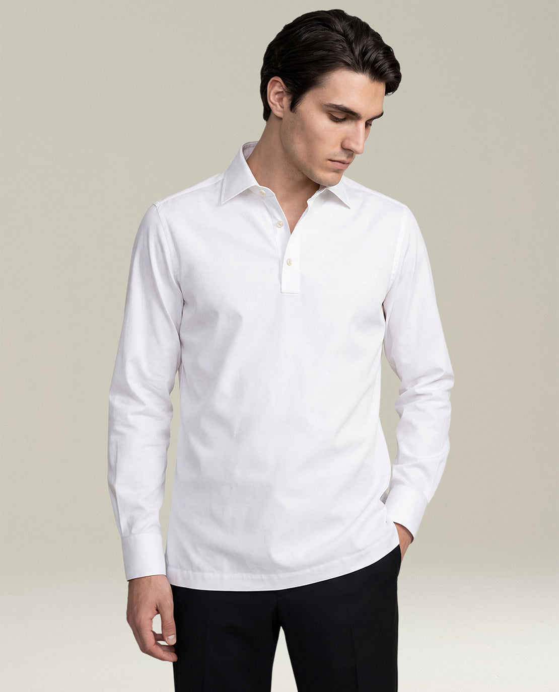 Kiton Positano Hemd Weiß Baumwolle 39 Herren