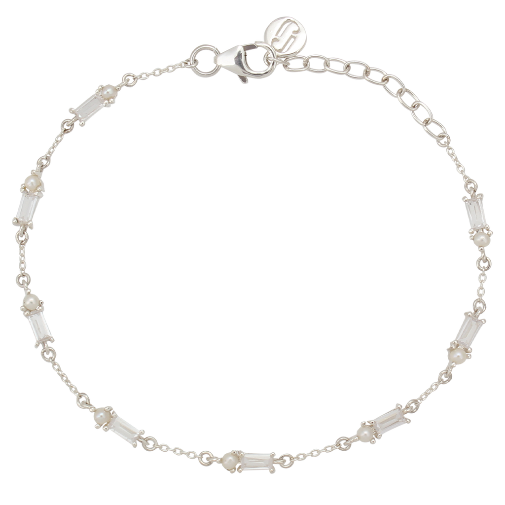 Juvelan Muse Armband Süßwasserperlen Baguette 15 cm