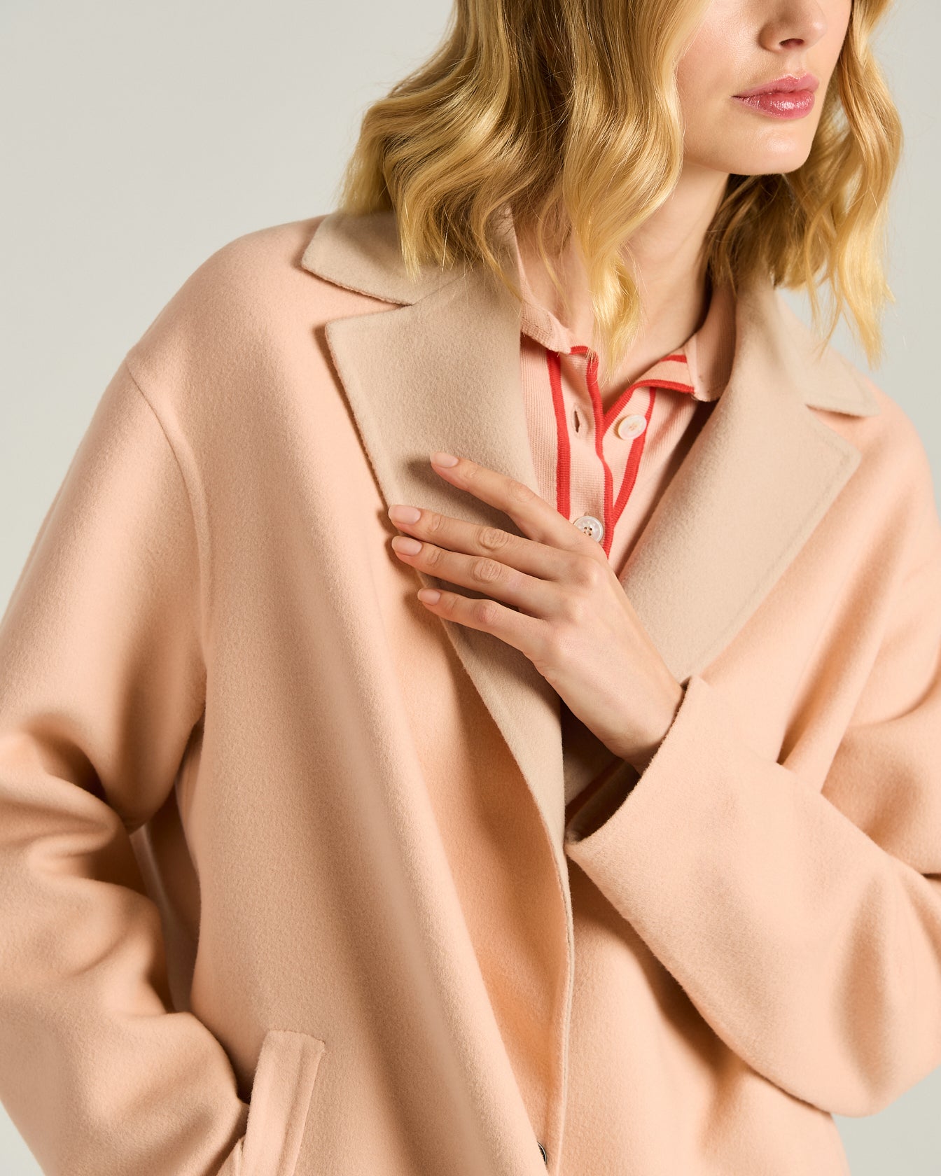 Kiton Outerwear Pure Wool Rose Wollmantel Rosa Wolle