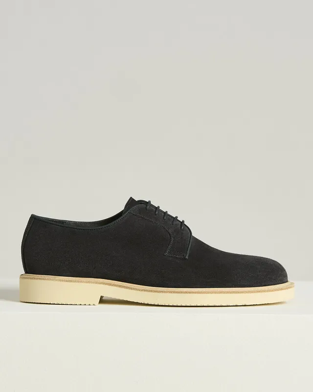 Kiton Derby Schnuerschuh Kalbs-Wildleder blau Gummisohle