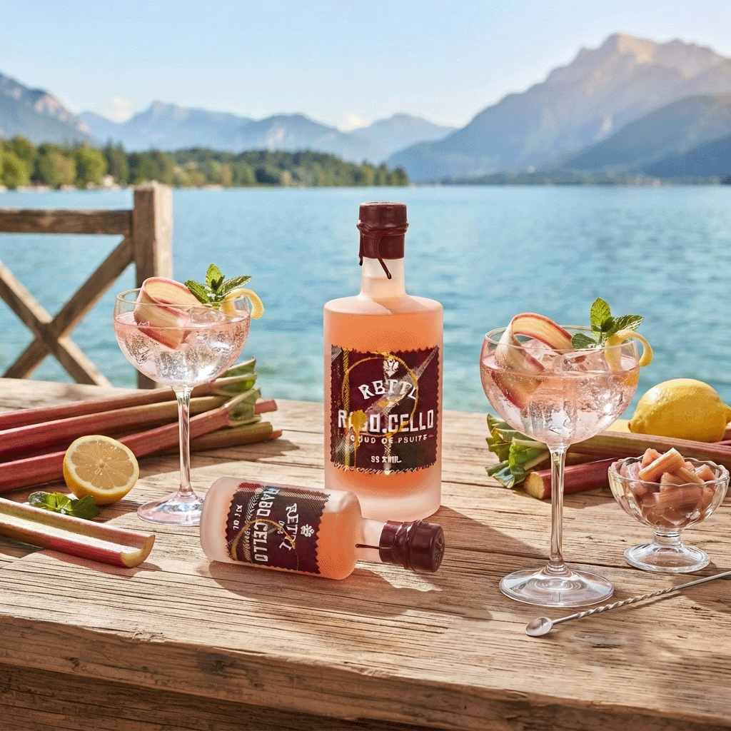 Rettl RABO.CELLO Likör Rhabarber Limoncello Zinnsiegel