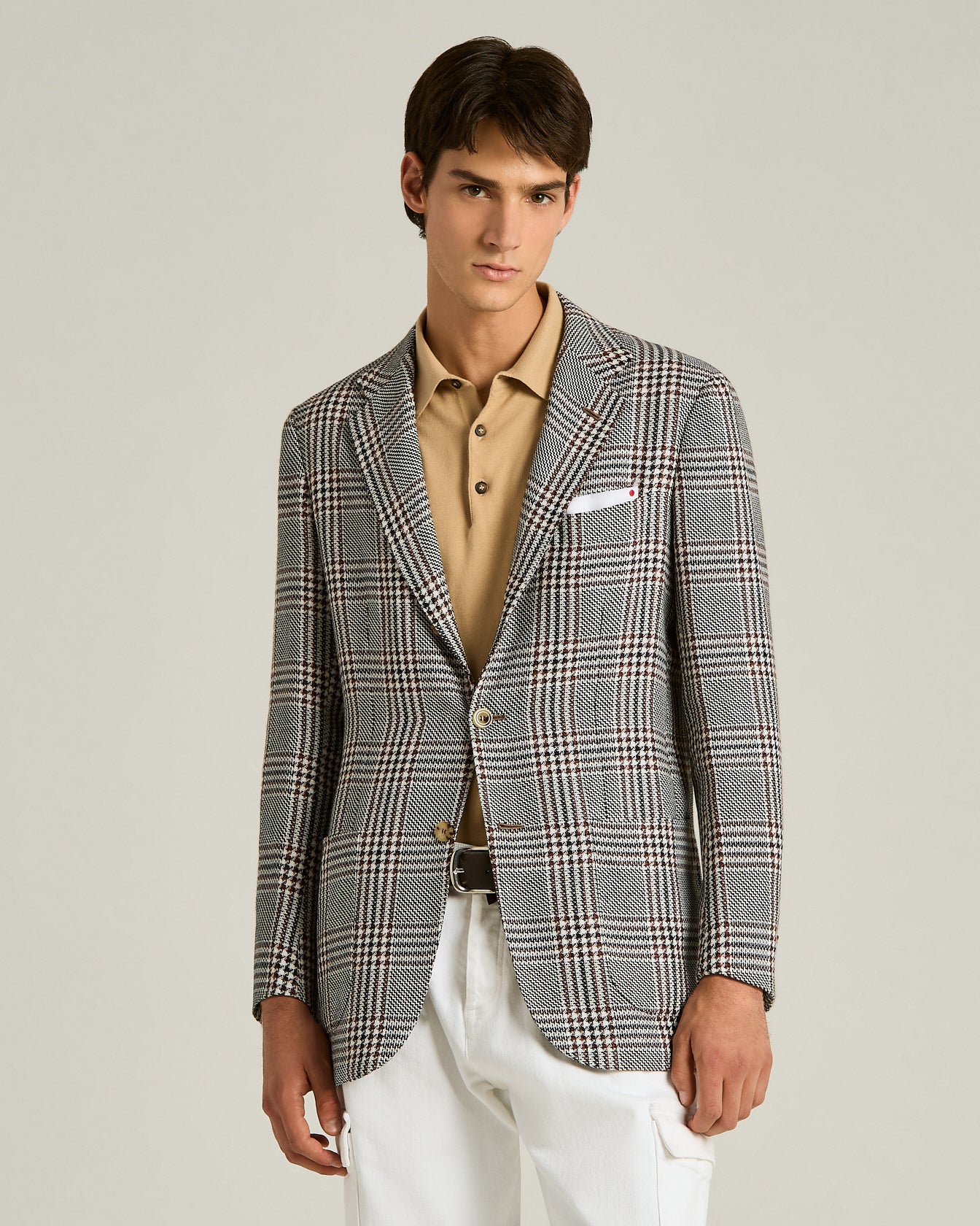 Kiton Jackets Cashmere Linen Sakko Kariert Gr 50