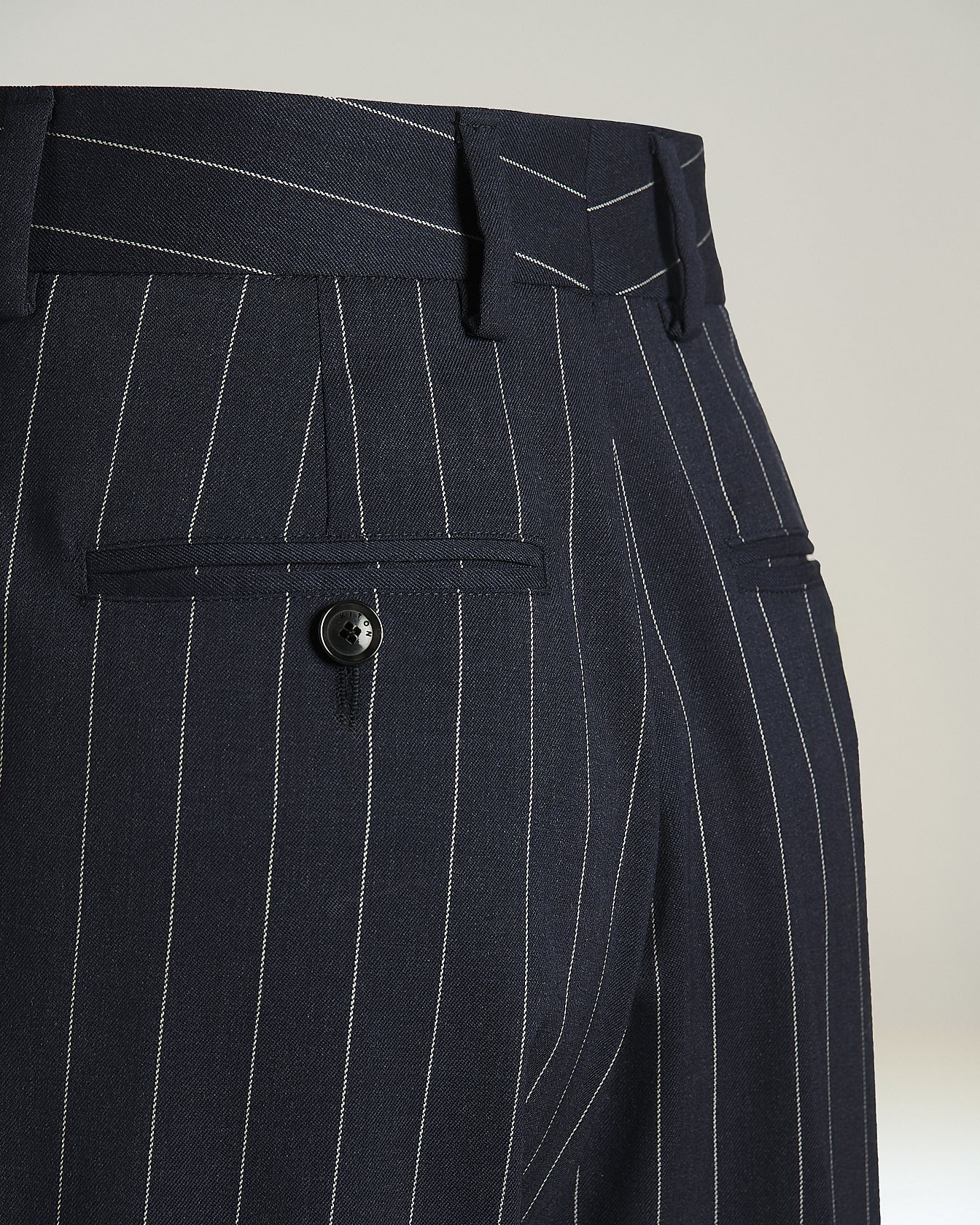 Kiton Stretch-Wolle Hose Nadelstreifen Wide-Leg blau