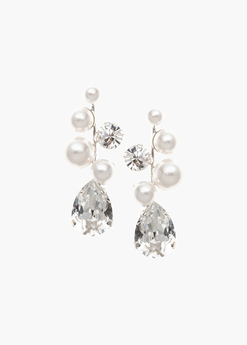 Elizabeth Bower Bubble Pearl Tropfenohrringe Rhodium 50mm