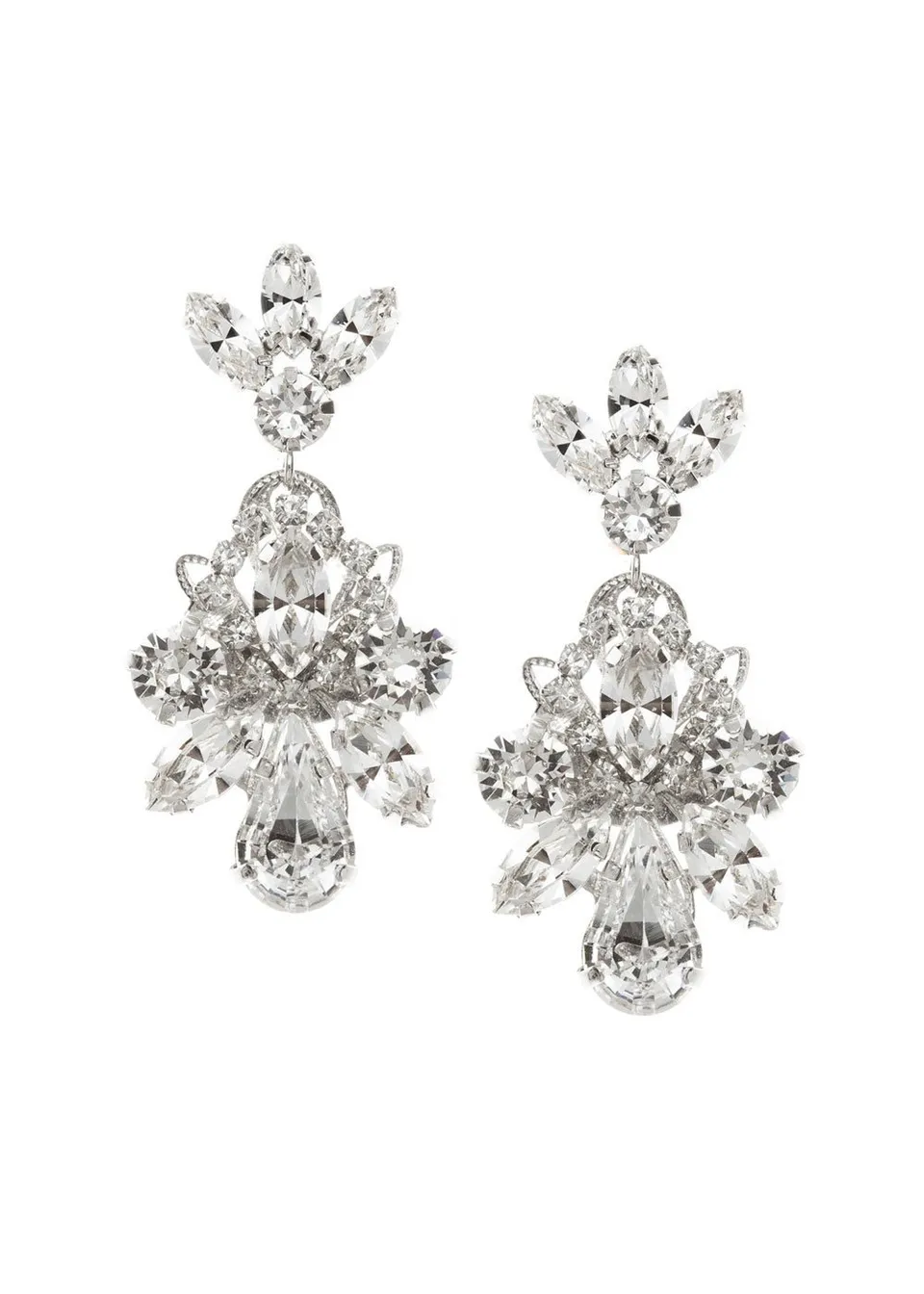 Elizabeth Bower Downton Drop Kristall Ohrringe Mattgold