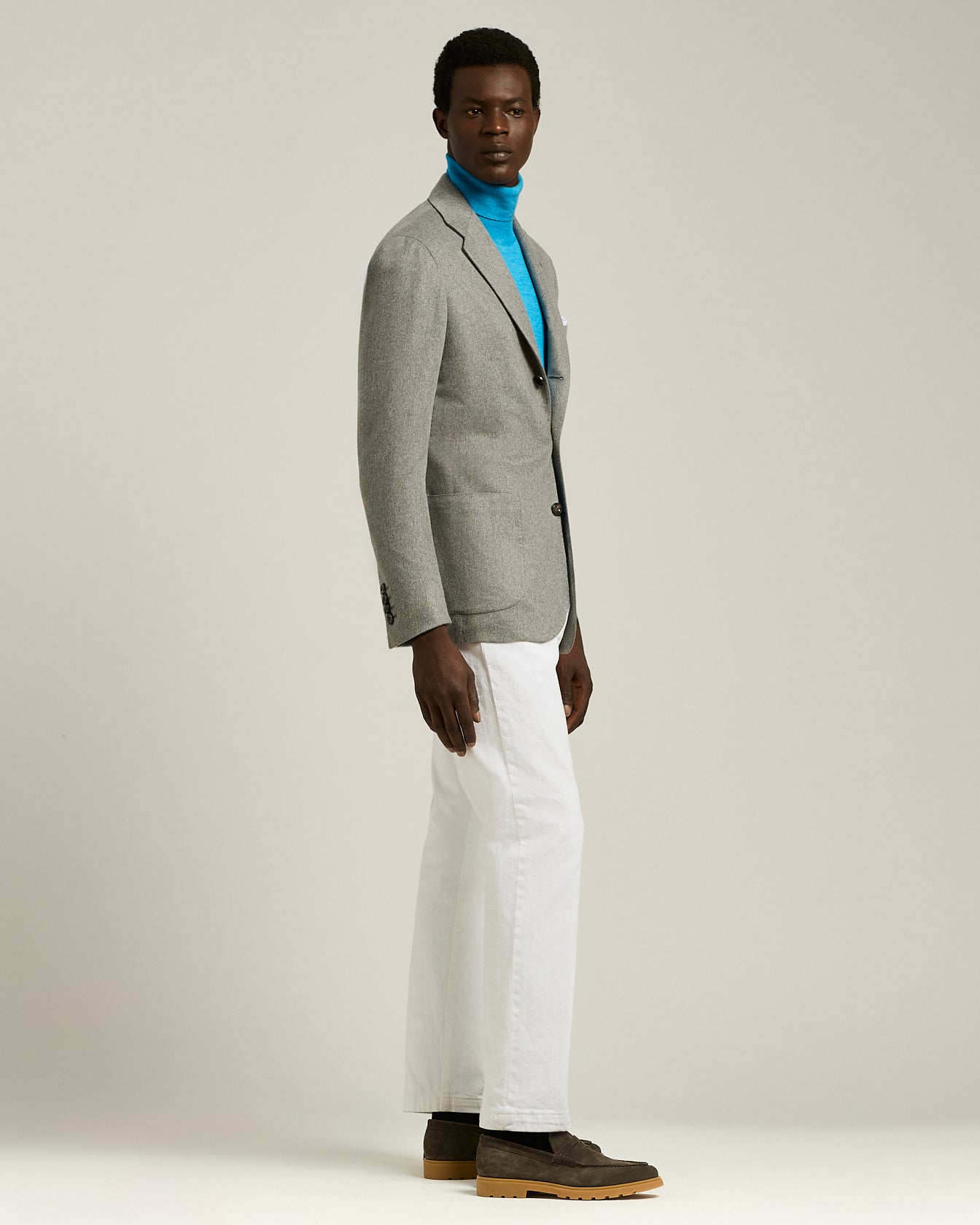 Kiton Blazer Kaschmir Vikunja hellgrau Gr.50 Sakko