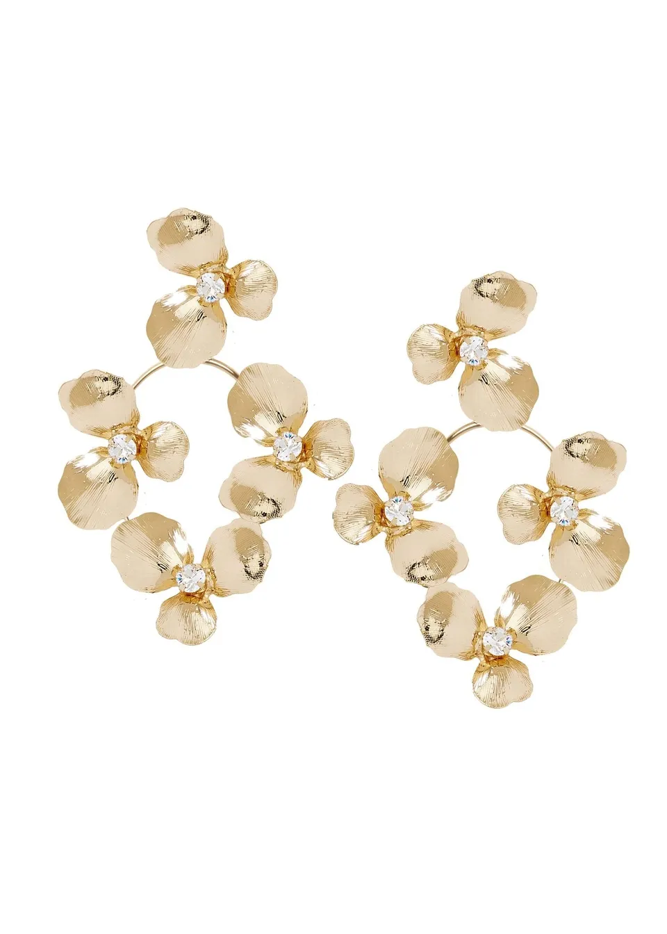 Elizabeth Bower Orchid Hoop Braut Ohrringe Gold Kristall