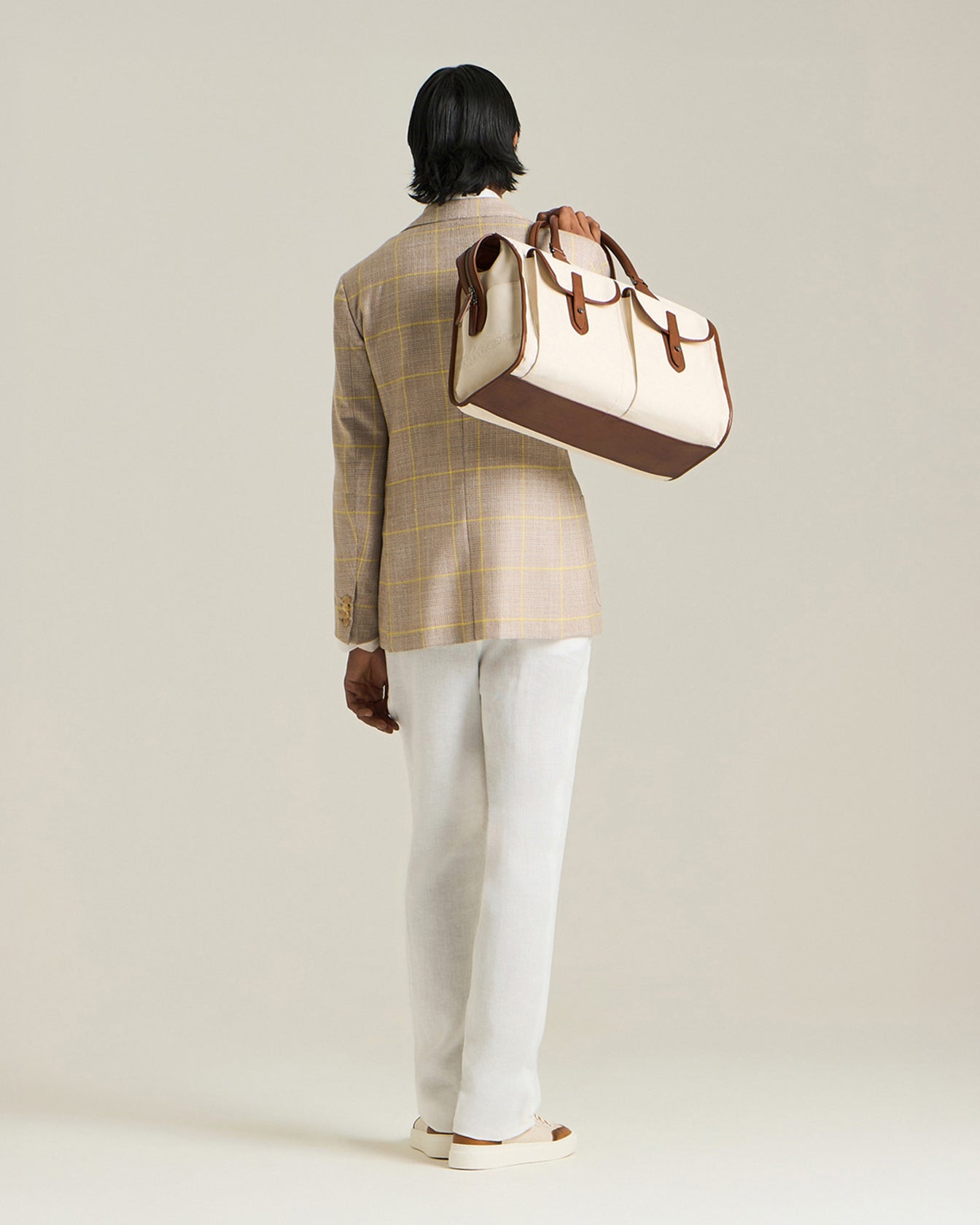 Kiton Journey Baumwoll Tasche TU Kalbsleder