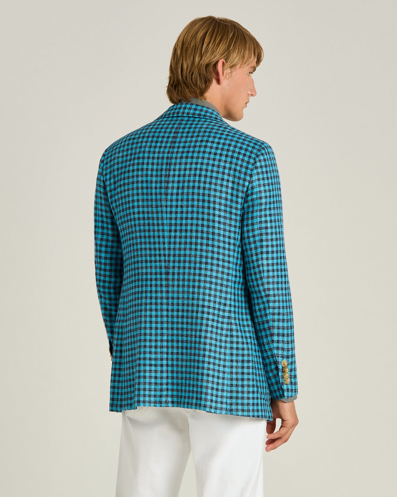 Kiton Sakko Karo Wolle Cashmere Seide einreihig Gr. 46-58