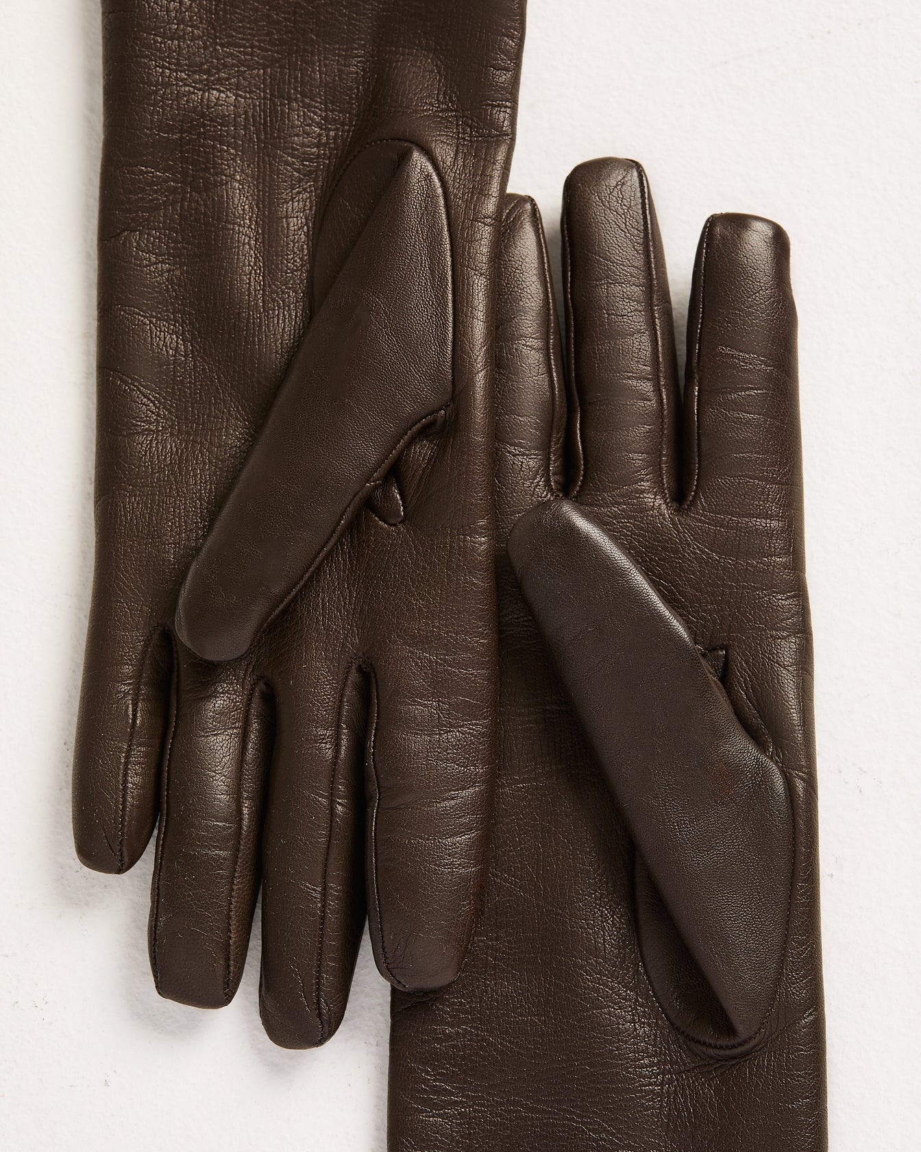 Kiton Scarves Gloves Lederhandschuhe Damen braun Kaschmir lang