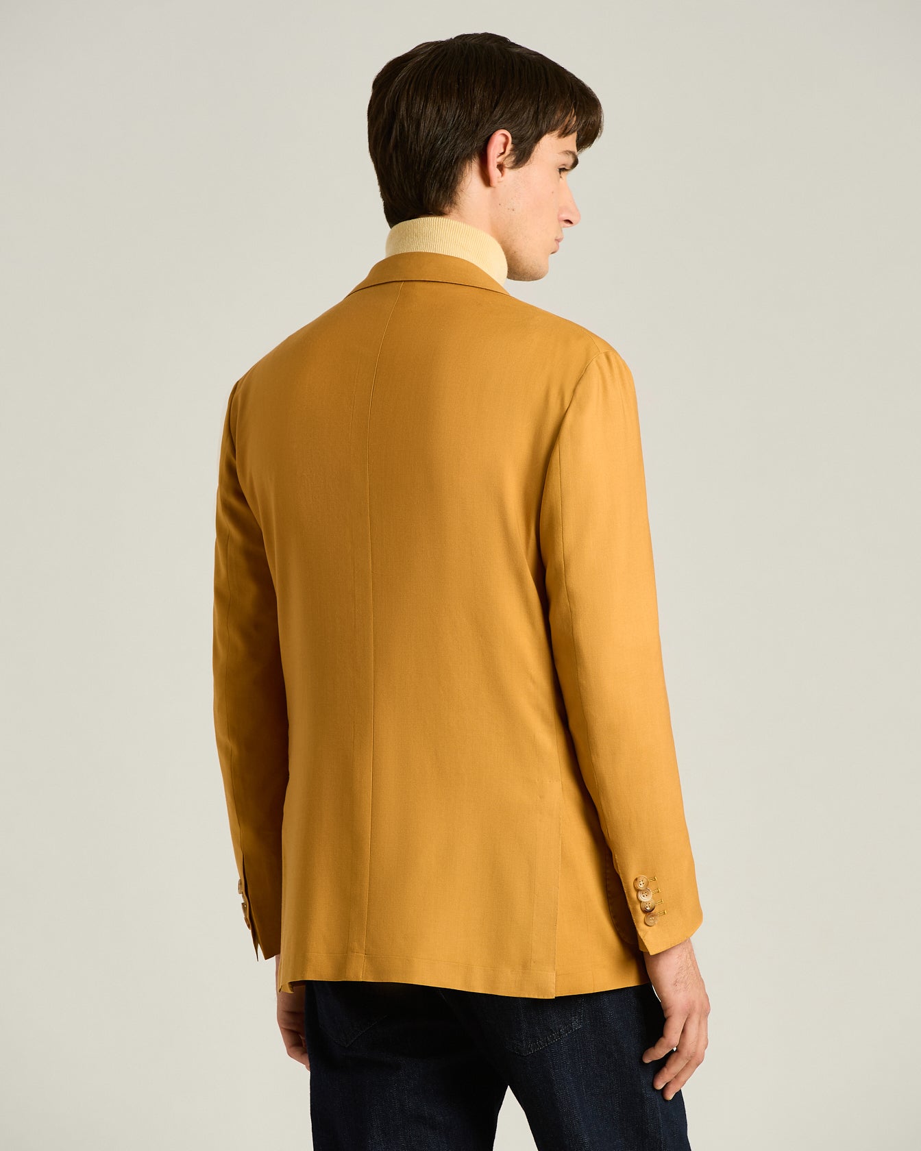 Kiton Jackets Mustard Cashmere Sakko einreihig Größe 50