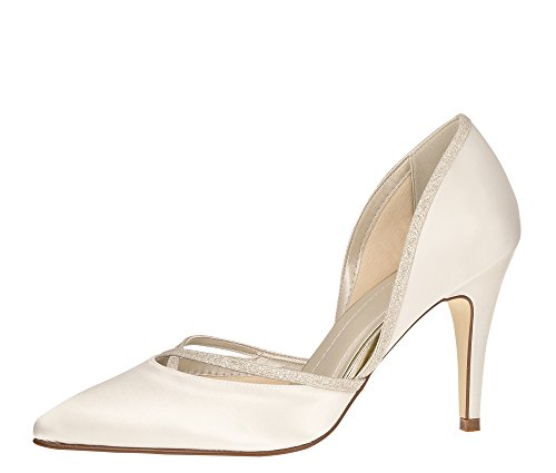 Rainbow Club Georgia High Heels Ivory Glitzer Satin