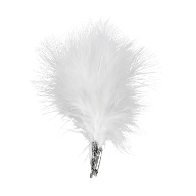 Alpenflüstern DAHEIM API04400010 Hutfeder-Brosche weiß 18 cm