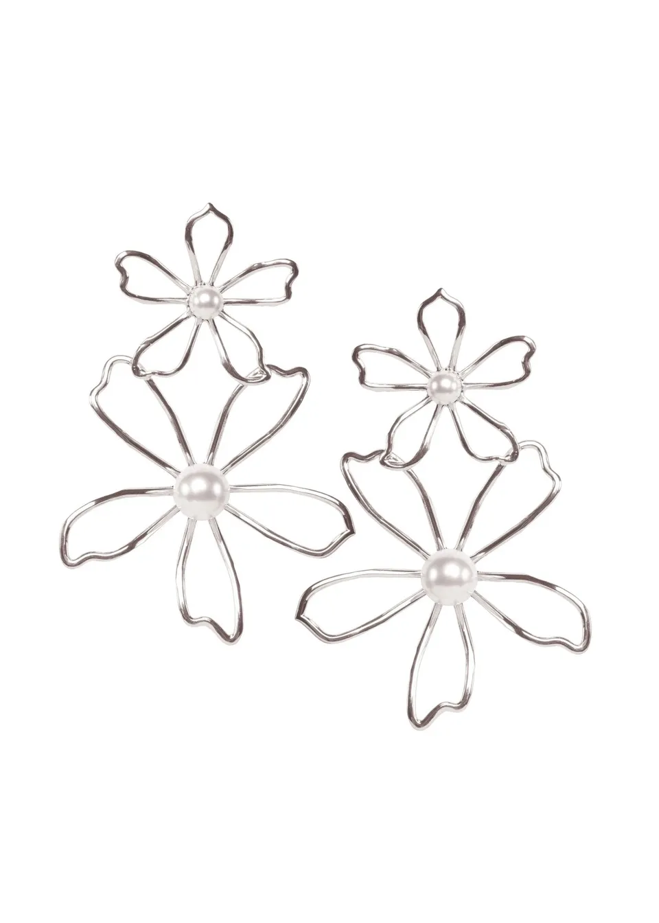 Elizabeth Bower Gilda Dublet Hängeohrringe Silber Blumen