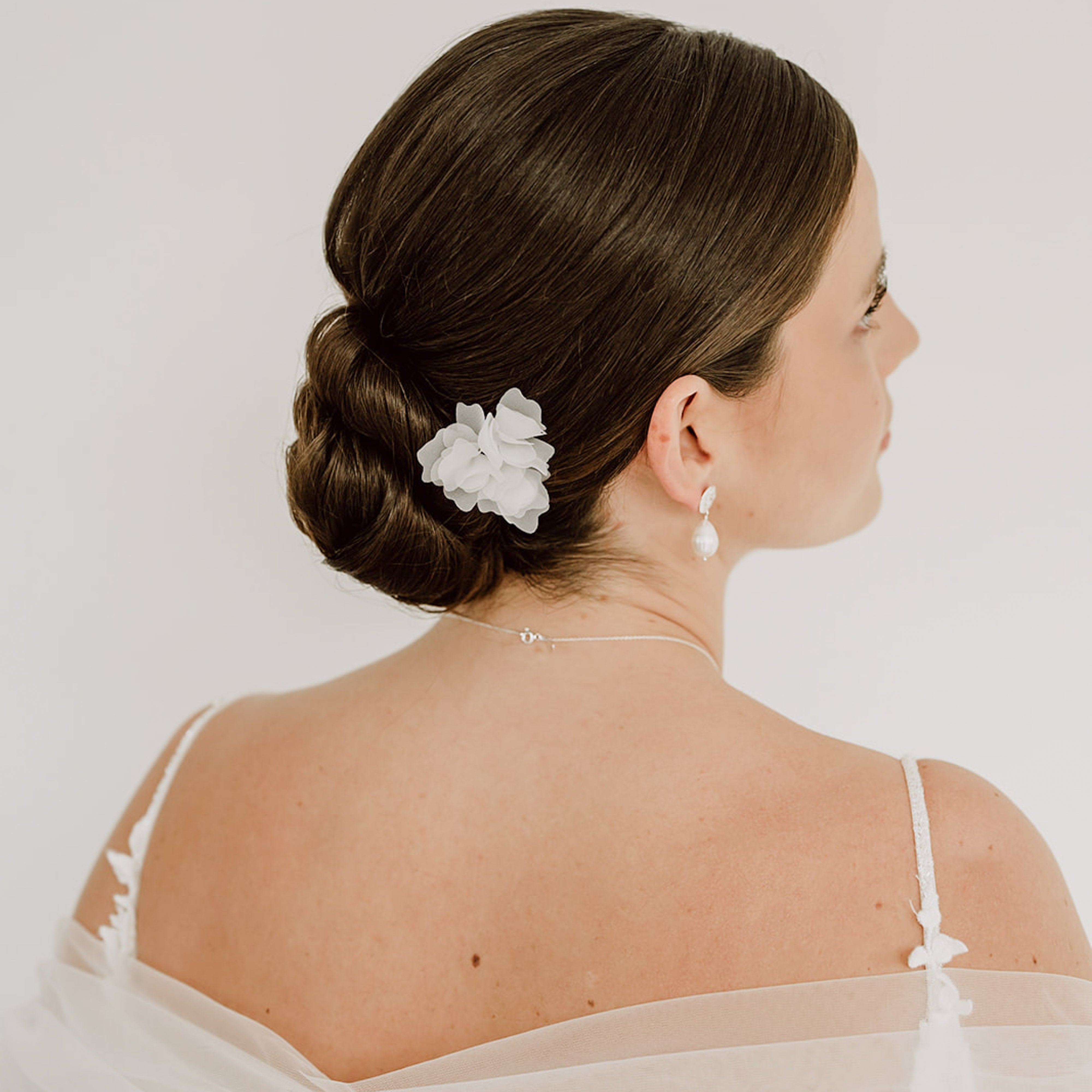 Perlenbräute Flora Haarnadeln Gold Stoffblüten 3er Set