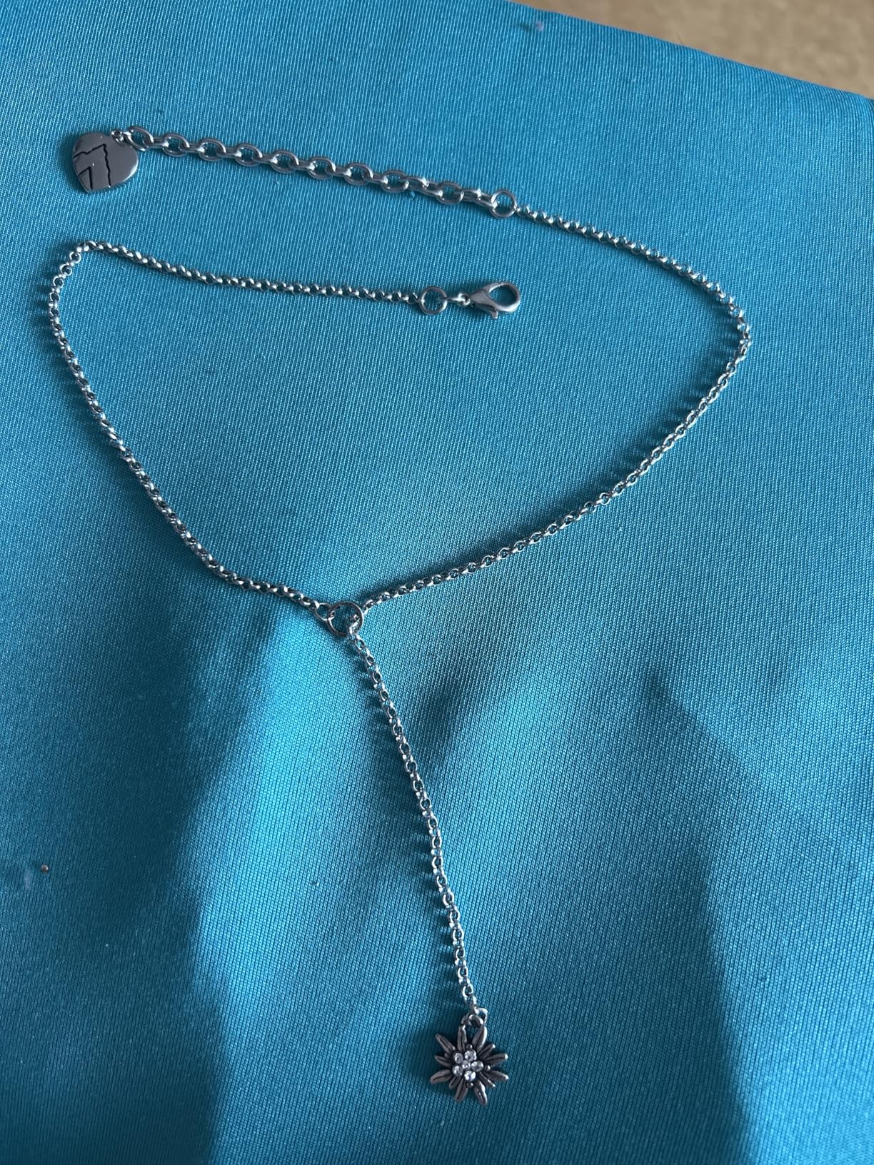Alpenflüstern DAHEIM DHK275 Trachtenkette Edelweiß antik-silber