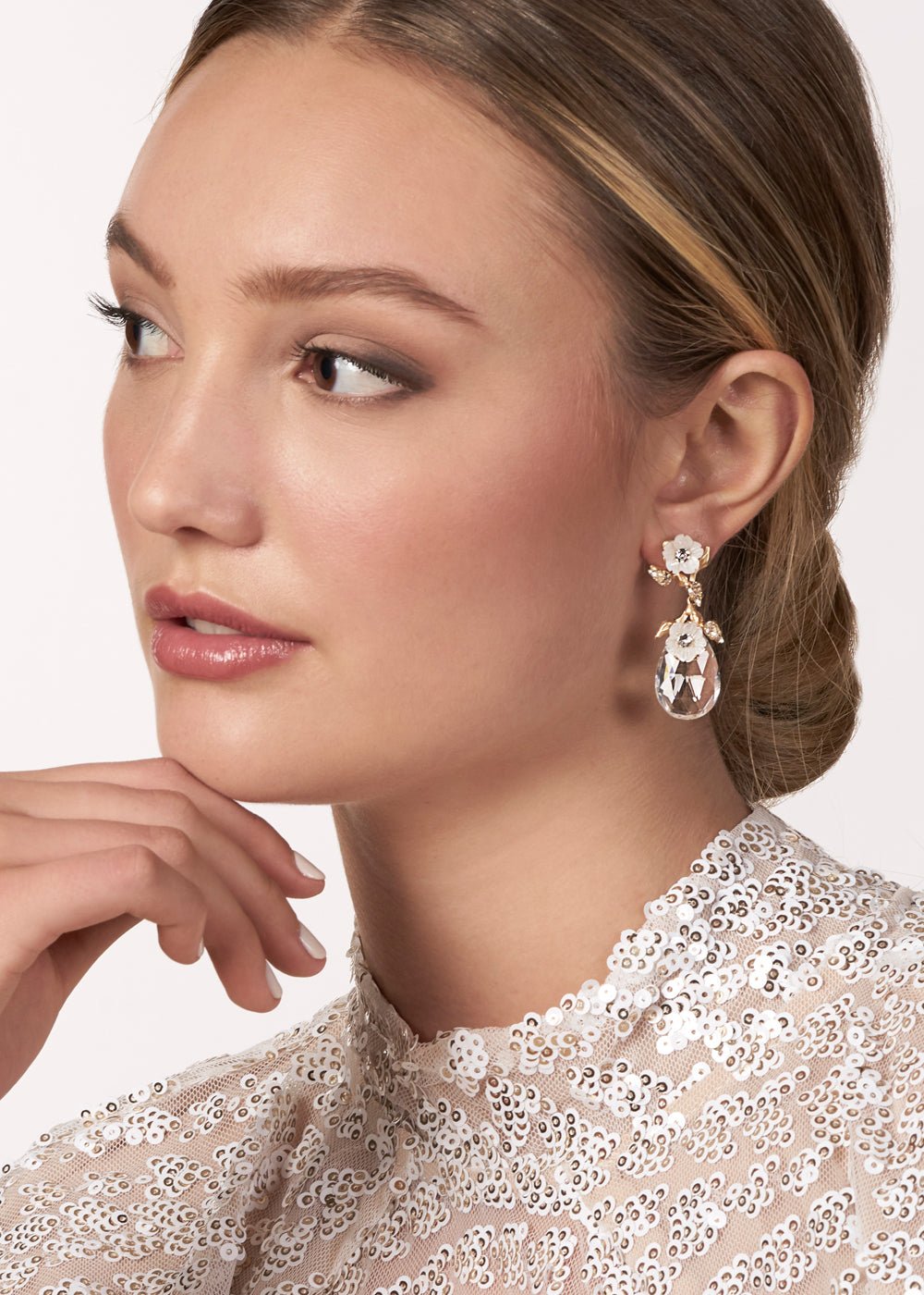 Elizabeth Bower Anemone Dew Ohrstecker Rhodium