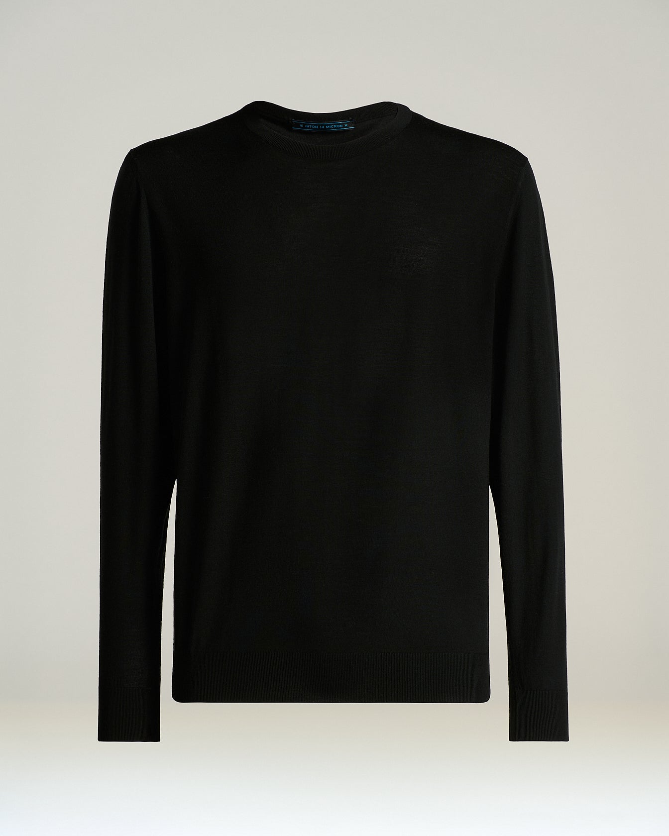 Kiton Knitwear BLACK WOOL CREW-NECK Pullover Wolle schwarz L