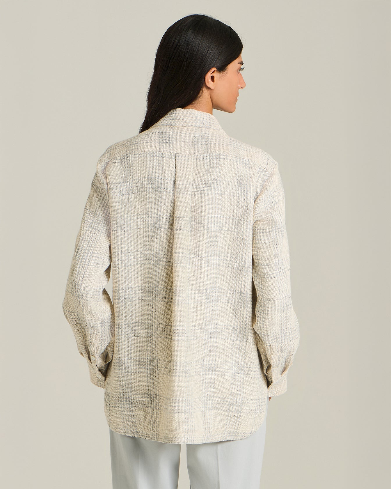 Kiton Silk Linen Checked Overshirt kariert