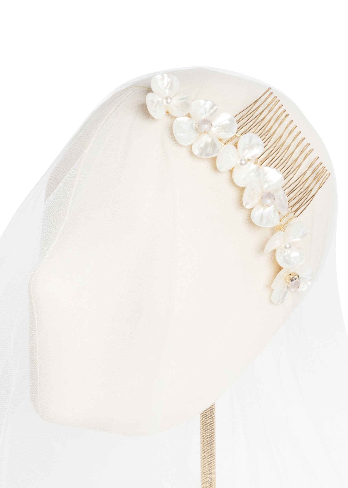 Elizabeth Bower Petal Garland Floral Comb Haarkamm Rhodium