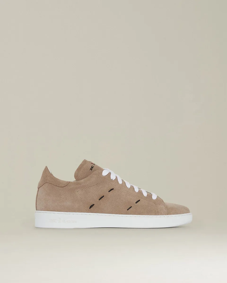 Kiton Shoes Stitching Sneaker 42 Wildleder Beige