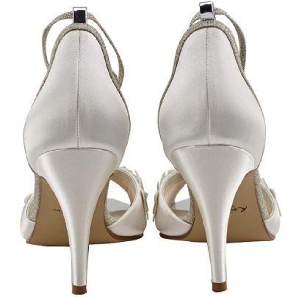 Rainbow Club Embellished Zarah Ivory Satin Silber Glitzer Pumps