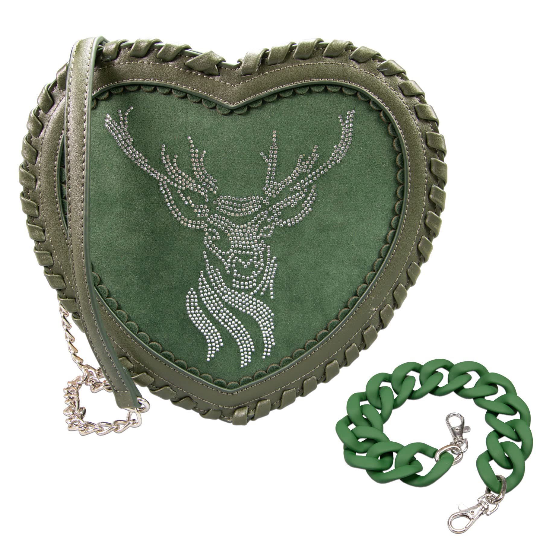 Alpenflüstern DAHEIM DTA096 Herzhandtasche Strasshirsch