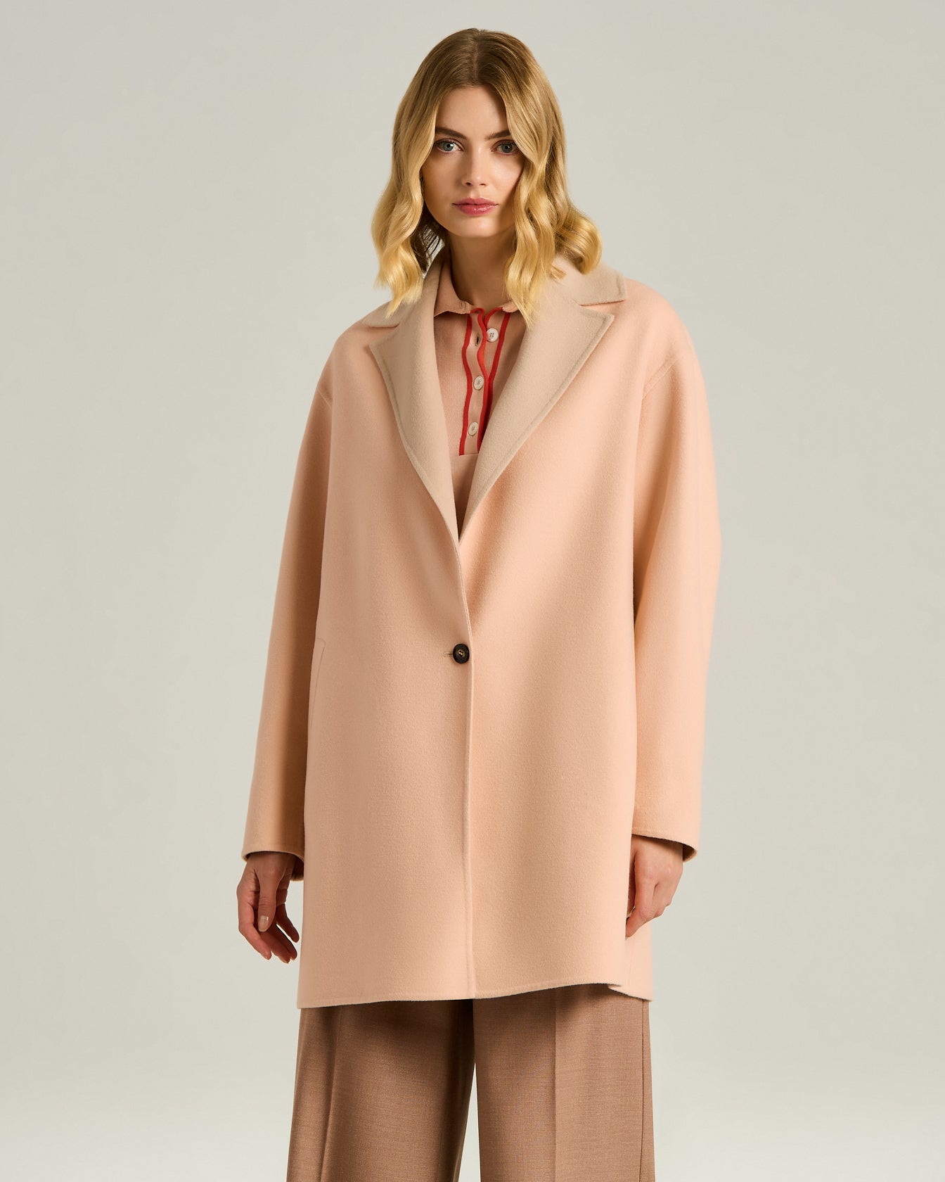 Kiton Outerwear Pure Wool Rose Wollmantel Rosa Wolle