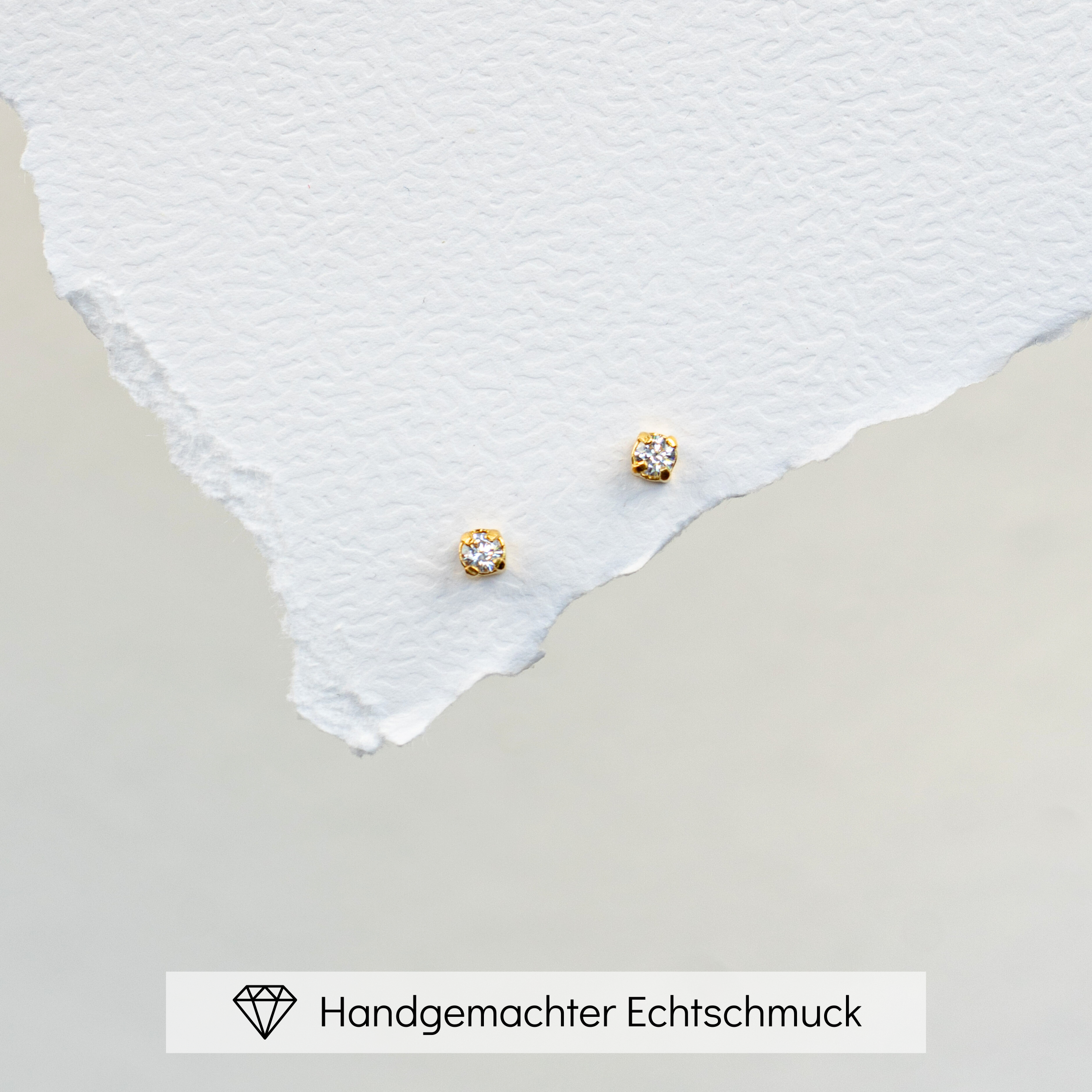 Perlenbräute Ohrringe Sanna Ohrstecker Gold Zirkonia 4 mm