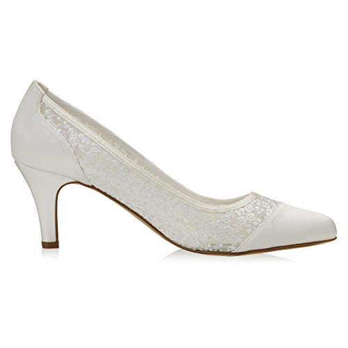 Rainbow Club Audry Ivory Brautschuhe Spitze 6,5 cm