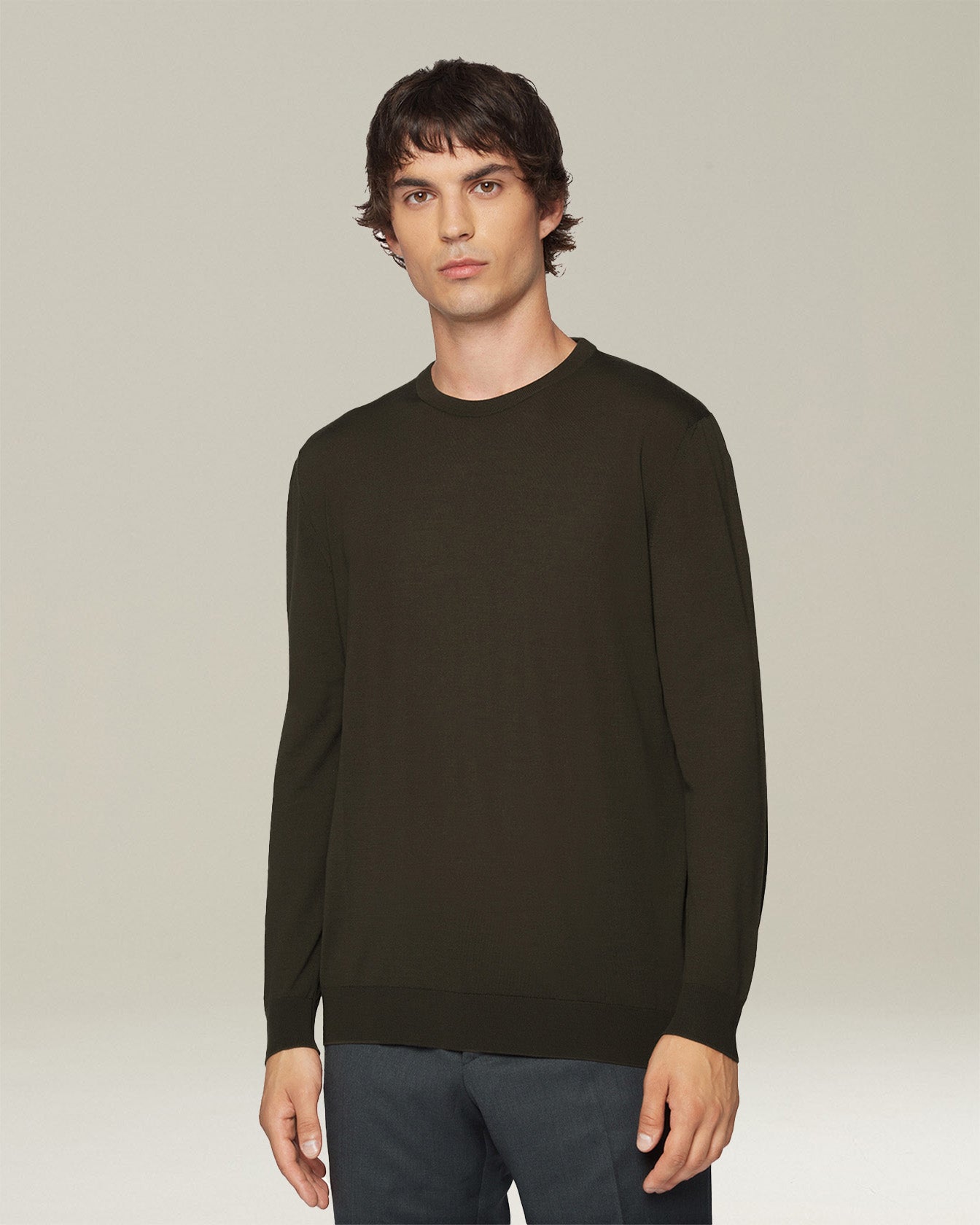 Kiton Blue Diamond Crew Neck Pullover Wolle 14 Micron